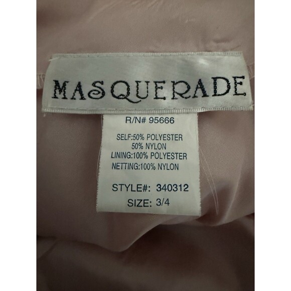 Vintage Masquerade Pink Gown Size 3/4 Cross Back Prom Quinceañera Dress - Picture 9 of 11